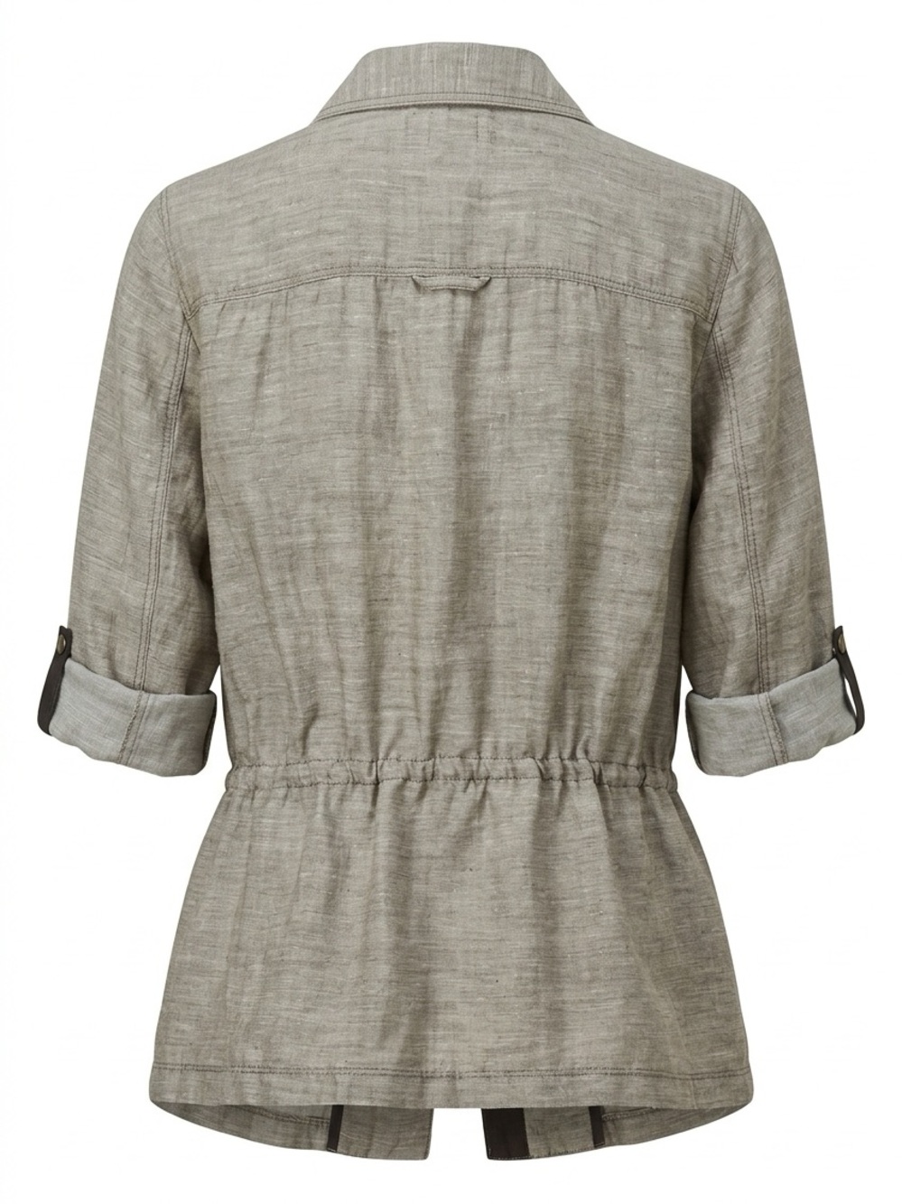 Chico's 100% Linen, Light Taupe Utility Drawstring Jacket - Picture 6 of 6